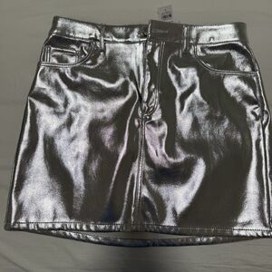 LOFT Shimmering Silver Mini Skirt
